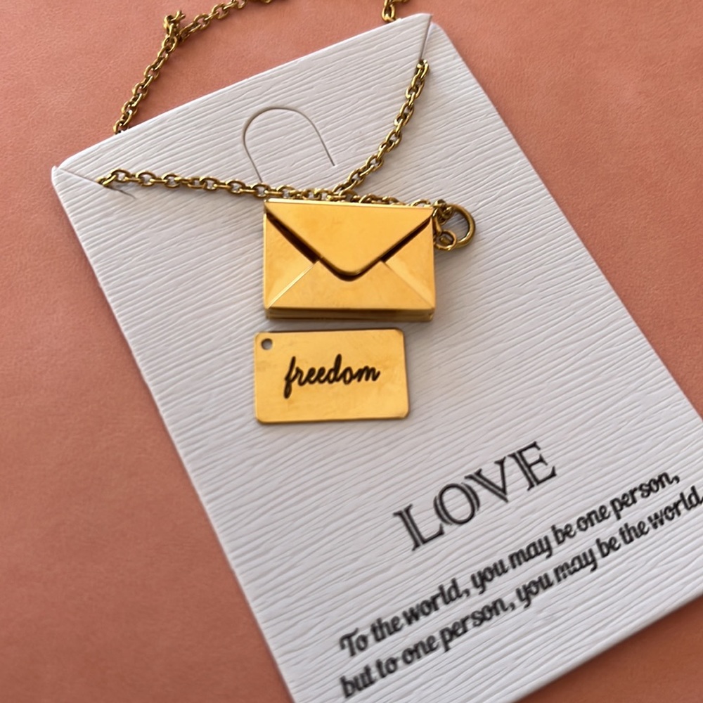 envelope charm necklace